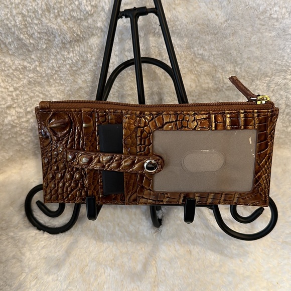 NWT Brahmin Credit Card Wallet Teak Ombré Melbourne Genuine Leather - Picture 3 of 5